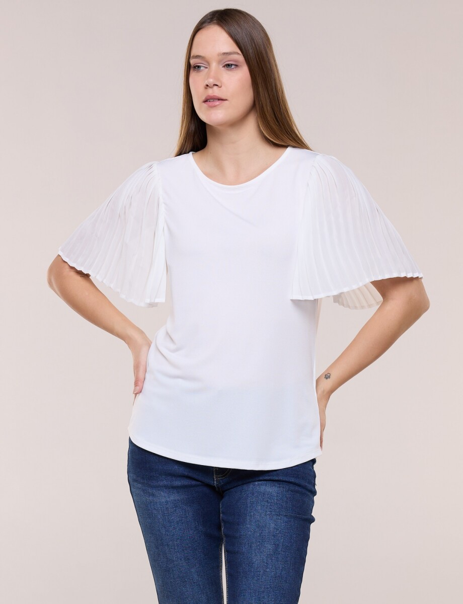 Blusa Manga Plisada - Crudo 