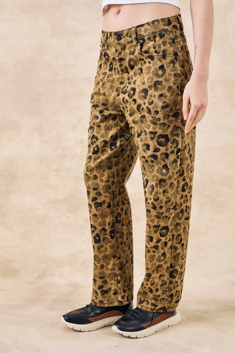 Jean Recto Animal Print Multi