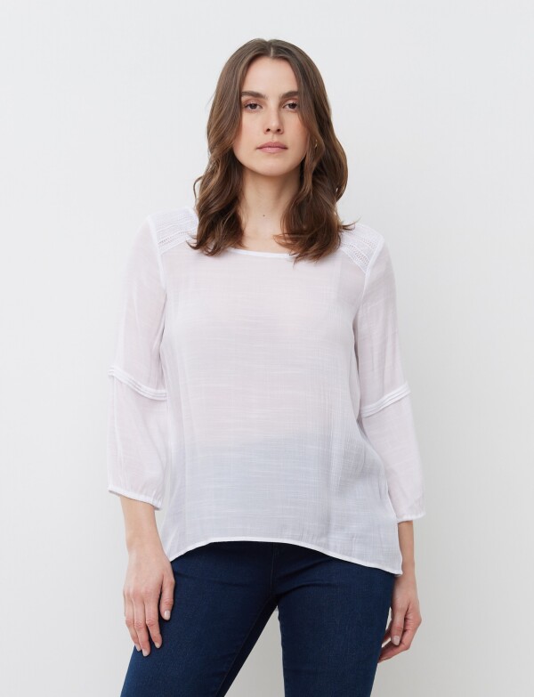 Blusa Detalle Hombro BLANCO