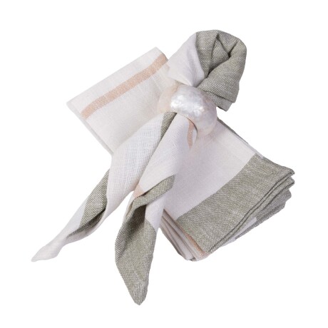SET DE 2 SERVILLETAS METHONI 45*45 LINO-Y-ALGODON GRIS/CRUDO