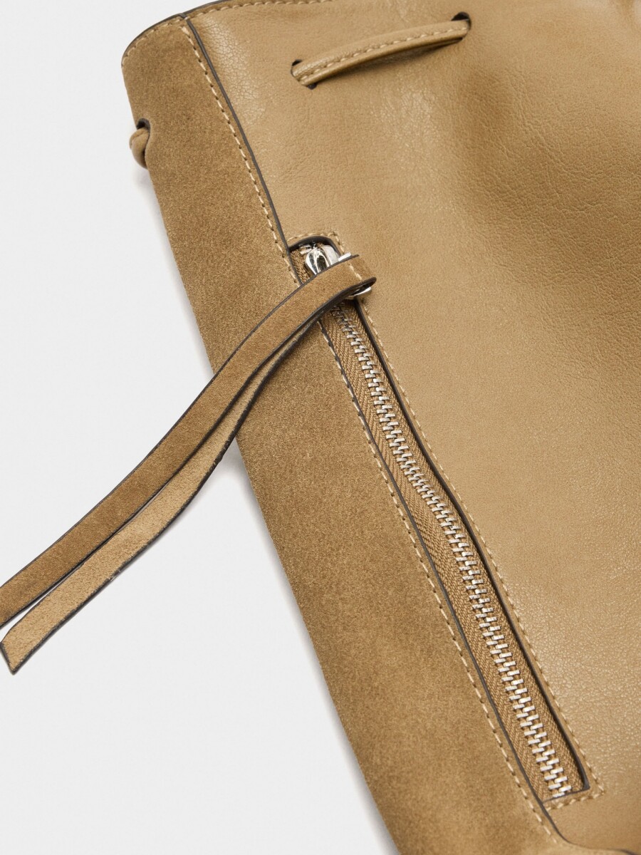 Mochila Con Piel camel
