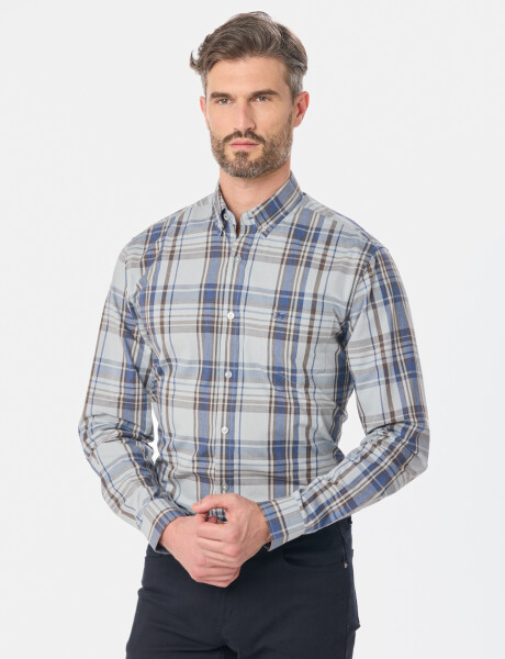 CAMISA CUADROS Marron