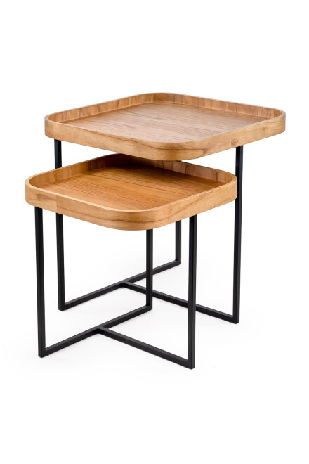 Live MESA LATERAL LIVE ALTA CINAMOMO NATURAL 55X55X58H CM