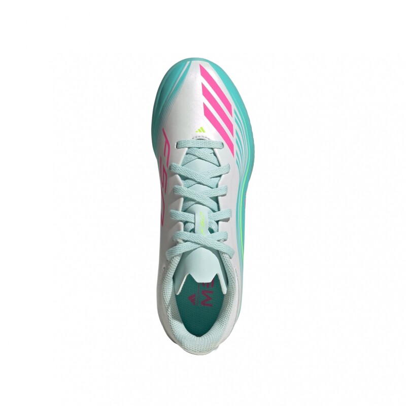 Championes adidas F50 Messi League TF De Niño White Flash Aqua