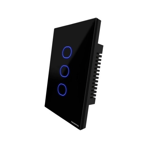 Plaqueta inteligente WIFI touch 3 canales negro -TRAMONTINA TE3914