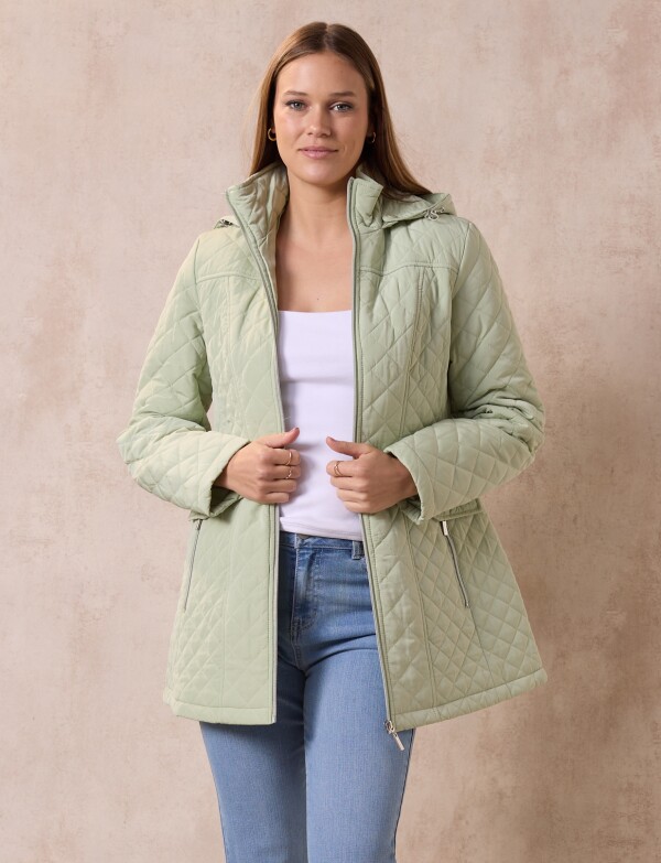 Campera Capitoneada Capucha VERDE CLARO