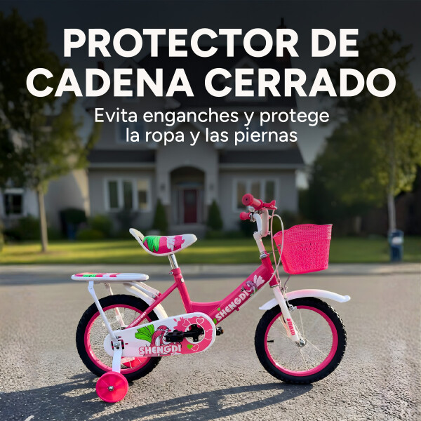 Bicicleta infantil Shengdi Rodado 14 Canasto Parrilla Hadas Rosa 1