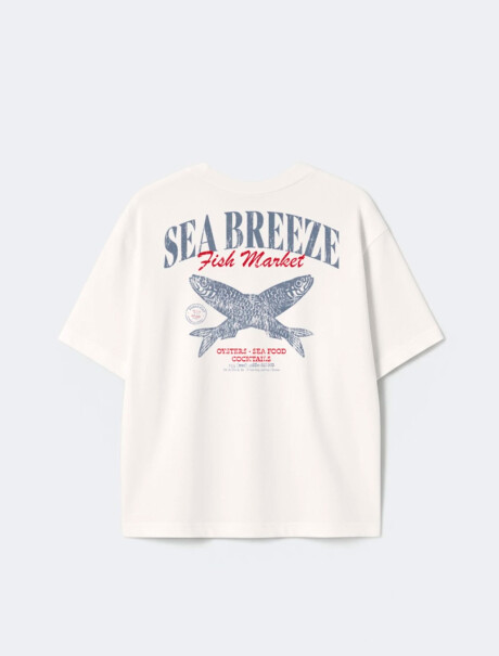 CAMISETA MANGA CORTA CON ESTAMPA - BLANCO BLANCO