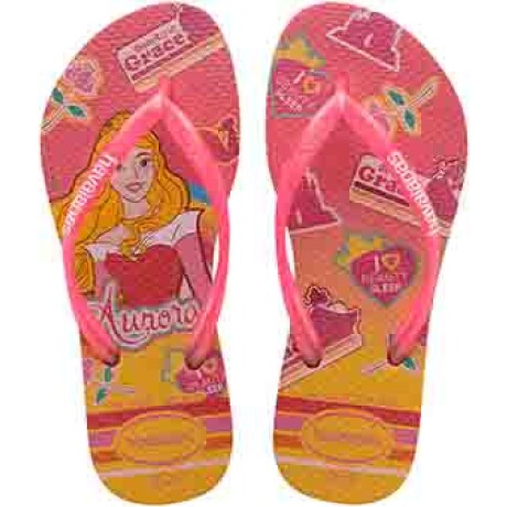 Sandalias Infantiles Havaianas Kids Slim Princes Rosa - Dorado