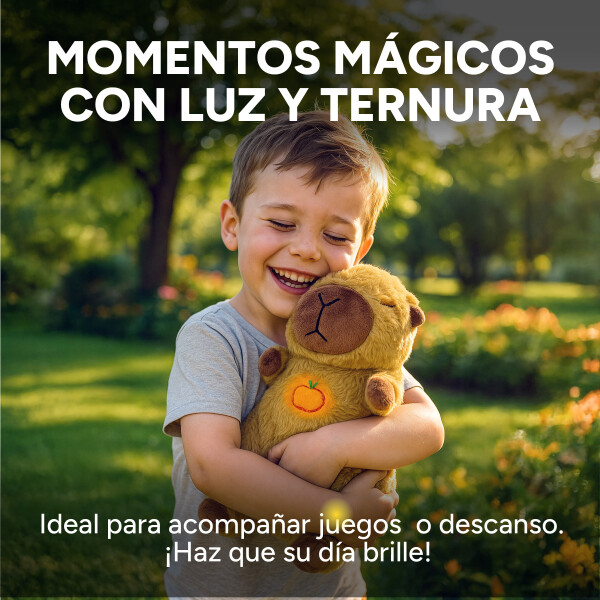 Peluche Tranquiliza Capibara Respira Luz Musica Bebe Perro Diseño Capibara