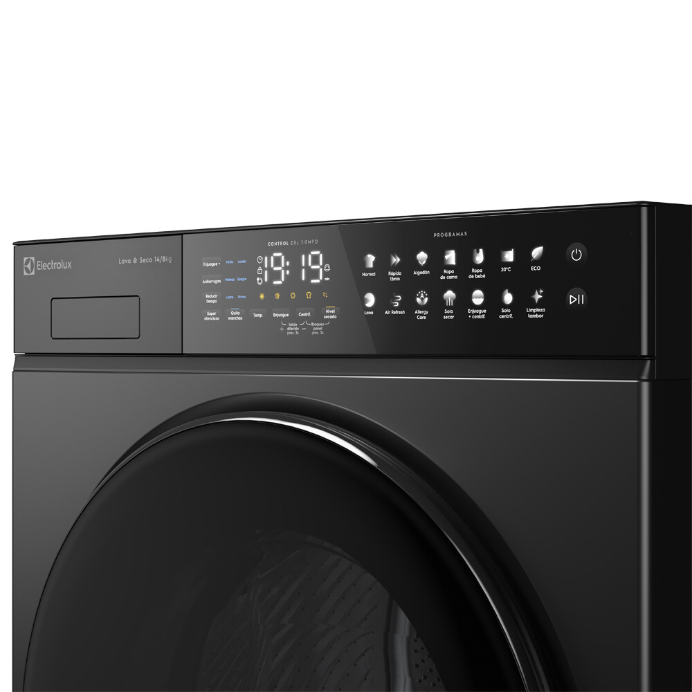 Lavasecarropas Carga Frontal Electrolux 14kg / 8kg Negro - Inverter Lavasecarropas Carga Frontal Electrolux 14kg / 8kg Negro - Inverter