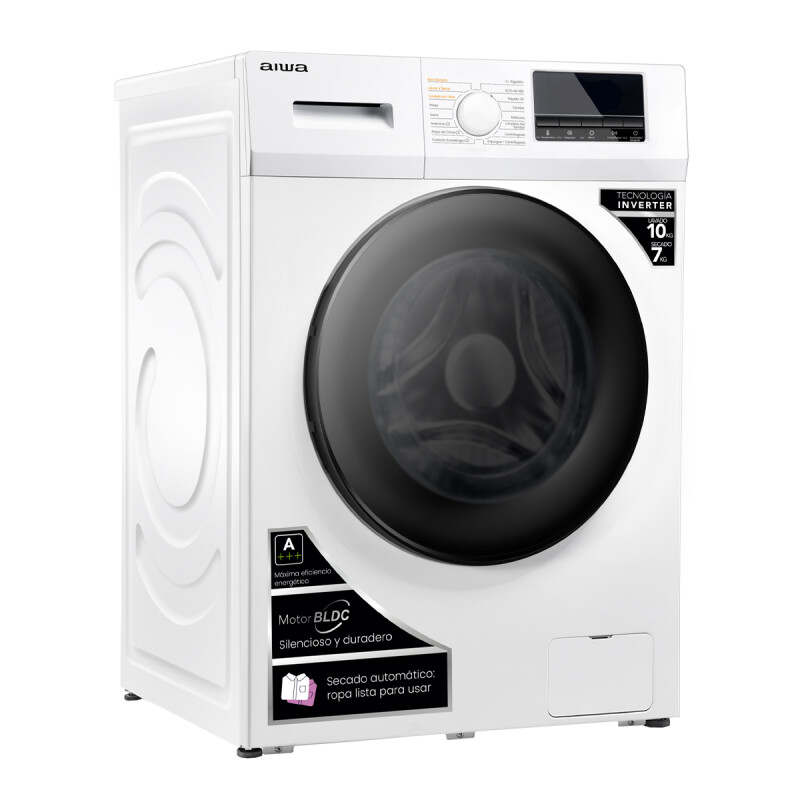Lavasecarropas Automático Carga Frontal AIWA 10KG Inverter Blanco