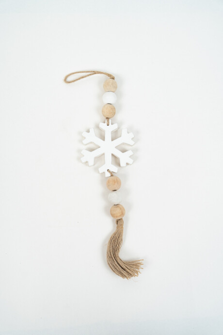 Deco Navidad Colgante Copo De Nieve De Madera Color Unico