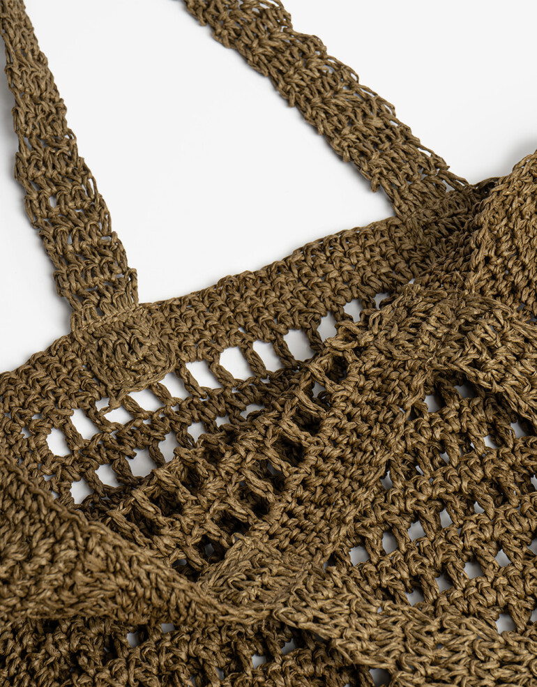 Shopper Cartera Shopper Tejida - Verde Medio