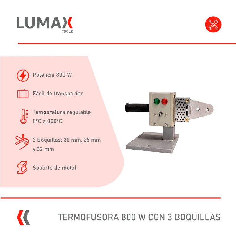 Termofusora Lumax 800W con accesorios Termofusora Lumax 800W con accesorios