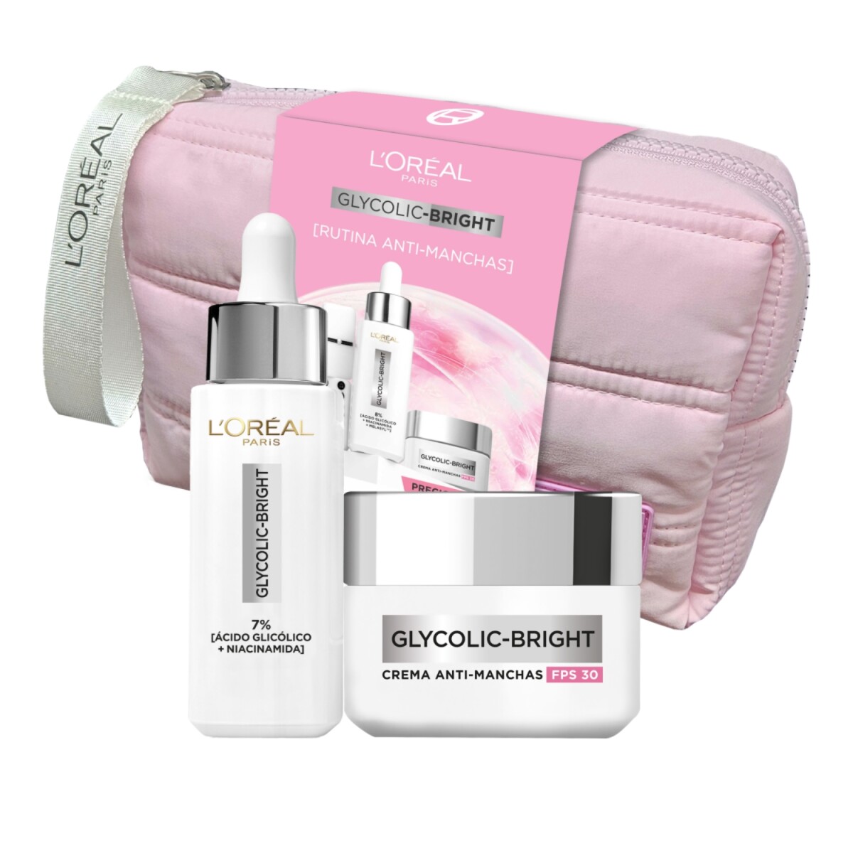Pack L'oréal Glycolic Bright Sérum 30ml + Crema Fps30 50ml 