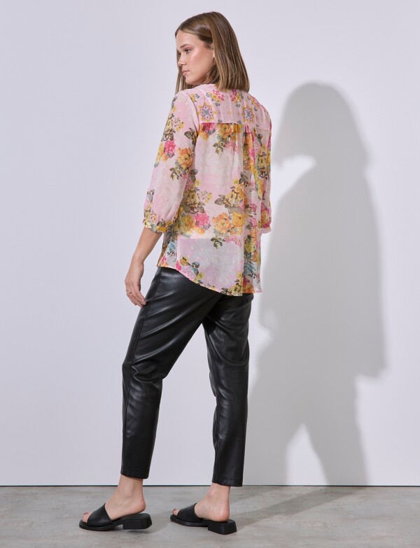 Blusa Gasa Lurex ROSA/MULTI