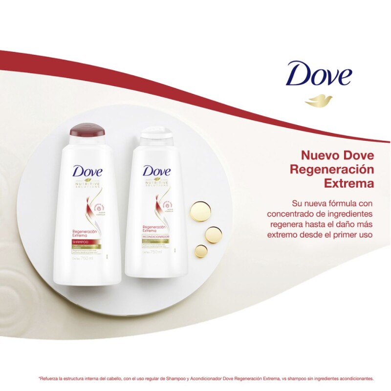 Shampoo Dove Regeneración Extrema 750 ML + AC 400 ML de REGALO