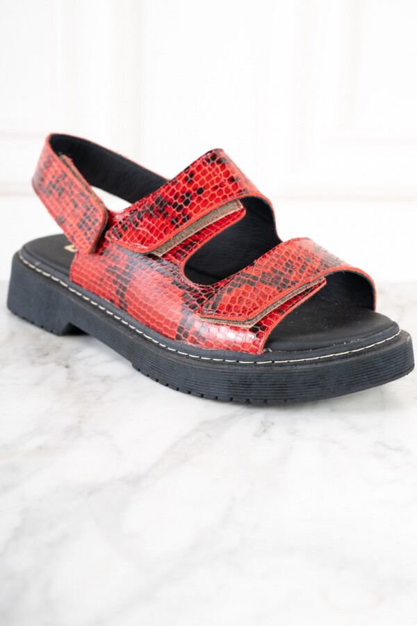 Sandalia Snake Animal Print Rojo