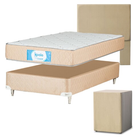 Juego Completo Somier Koala Juvenil 100x190 Beige Juego Completo Somier Koala Juvenil 100x190 Beige