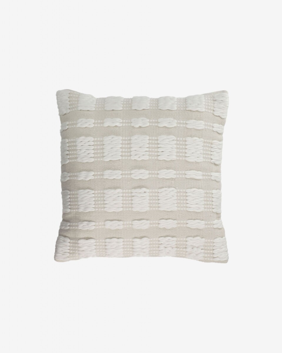 Almohadón Aima beige y blanco - 45 x 45 cm 