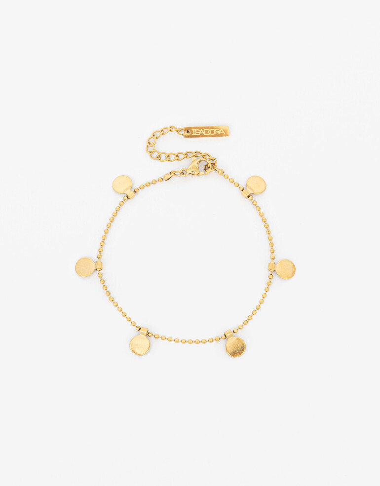 Pulseras Flexibles Metal Pulsera De Acero Con Dijes - Dorado