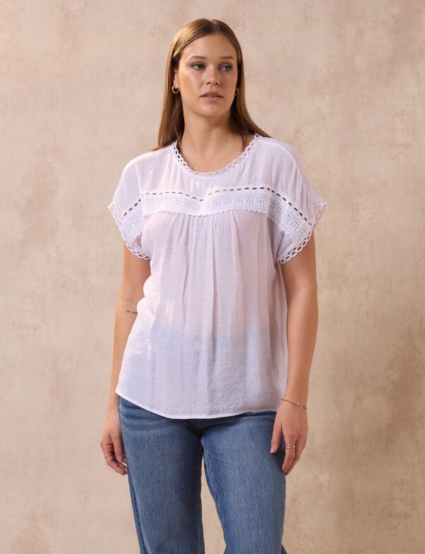 Blusa Crochet BLANCO