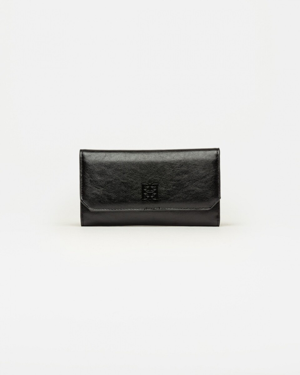 Billetera P&P en efecto cuero - Negro 