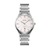Reloj Skmei 9139WTGD-B analógico en acero plateado con esfera blanca y marcadores dorados rosé (caja clásica 38 mm) Dorado