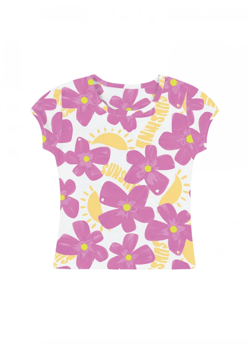 Remera niña flores 