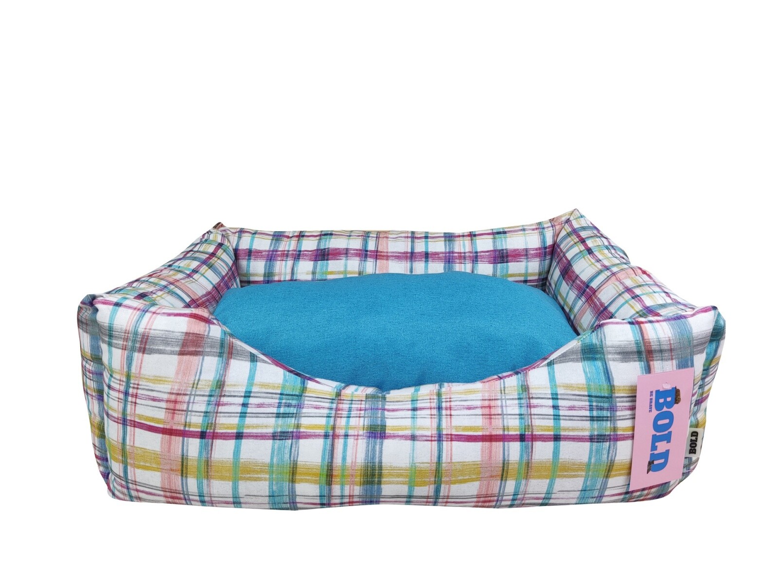 BOLD DOG BED KEY BLUE LINES 86X66X23CM 