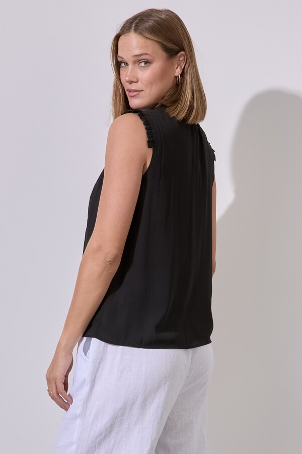 Blusa Gasa Puntilla NEGRO