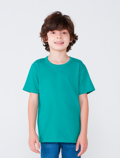 CAMISETA BÁSICA INFANTIL MANGA CORTA VERDE