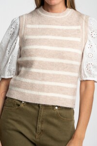 Chaleco Tejido Rayado Nacar