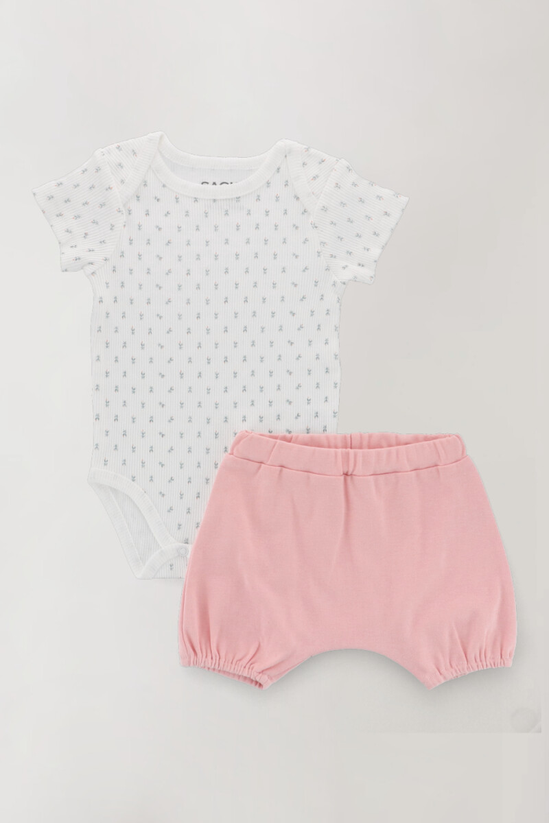 Set body y short kiki short Rosado