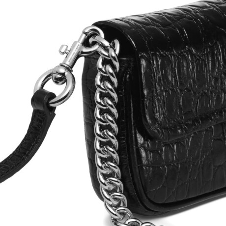 Bolso de hombro mini con herrajes Negro