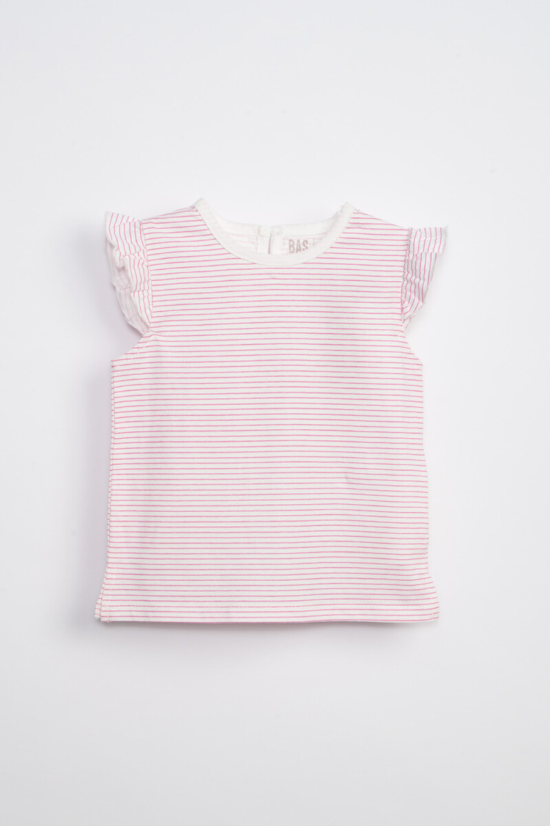 Musculosa Con Volados - Rayas Fucsia 