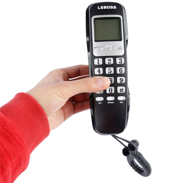 Telefono Fijo Pantalla Mesa Pared Cableado Captor Leboss Ax® Variante Color Negro