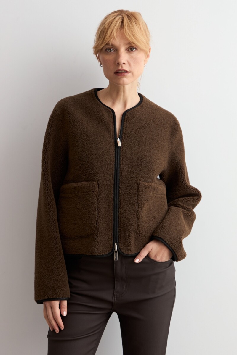 Chaqueta reversible chocolate