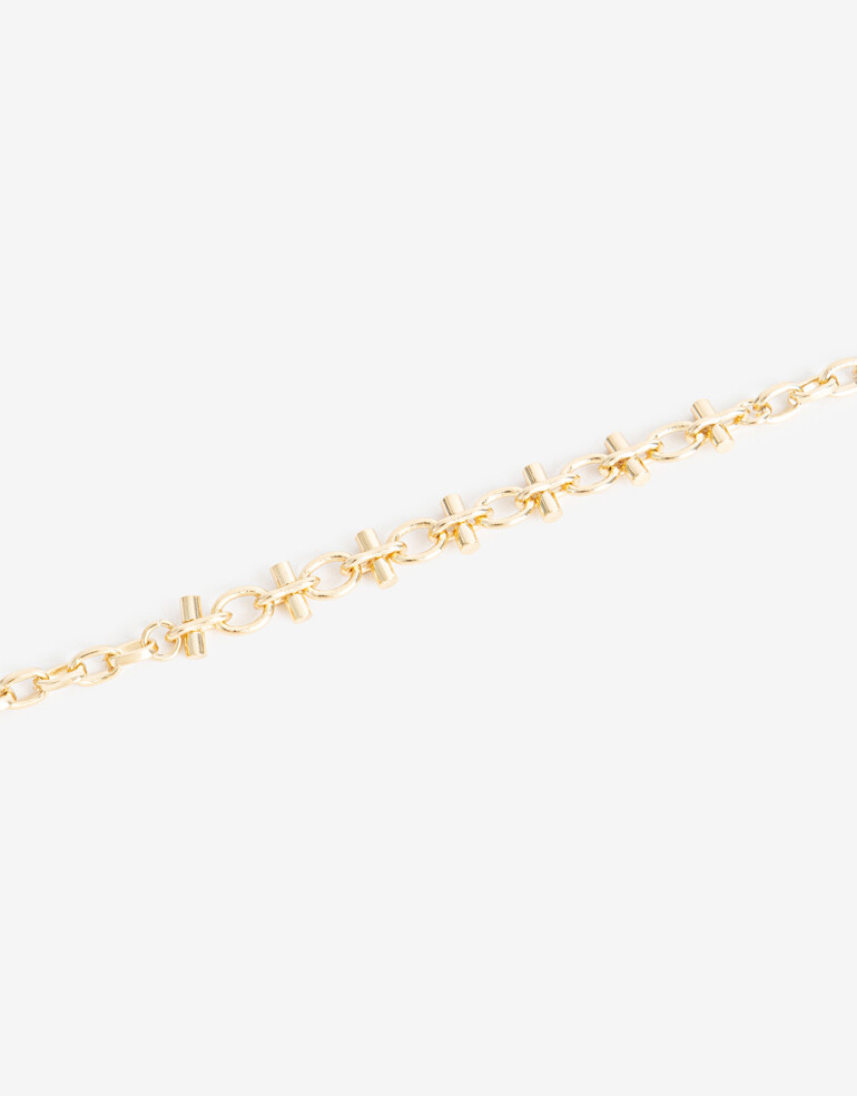 Pulseras Flexibles Metal Pulsera Bañado En Oro - Dorado