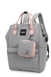 Mochila multicierres combinada con monedero Gris