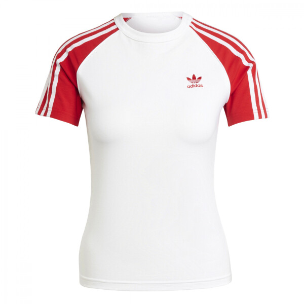 Remera ADIDAS 3S SLIM TEE de Mujer - JD0835 Blanco-rojo