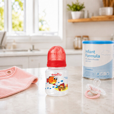 Mamadera Evenflo Acuario Bebés 0-3M 120Ml Tetina Flujo Lento Rojo