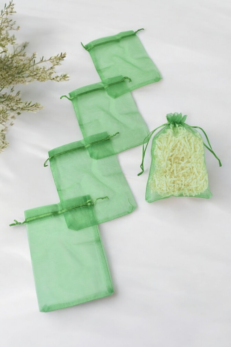 Pack x 100 - Bolsas organza 12x17 cm - VERDE 