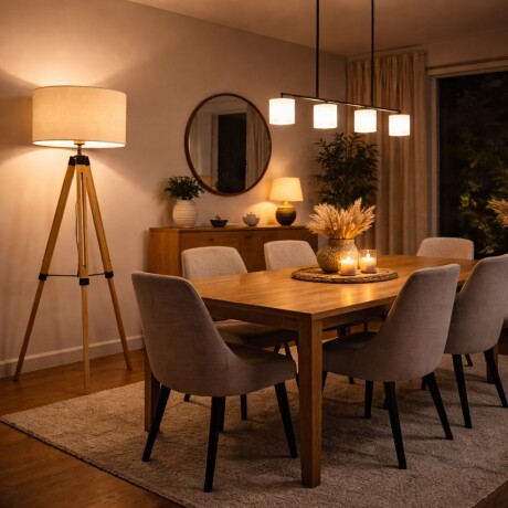 Luminaria de pie pantalla natural y madera estilo tripode -E27 158cm Luminaria de pie pantalla natural y madera estilo tripode -E27 158cm