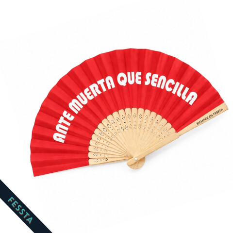 Abanico "Antes muerta que sencilla" Rojo