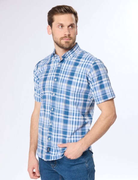 CAMISA SPORT A CUADROS Azul