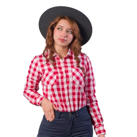 Camisa dama cuadrille rojo grande