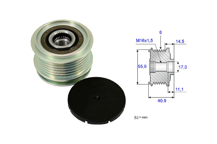 Polea Alternador Marcha Libre Audi A3/A4 GWM Wingle 5 Volks Bora/Suran/Golf/Vento/New Beetle 96-25 Polea Alternador Marcha Libre Audi A3/A4 GWM Wingle 5 Volks Bora/Suran/Golf/Vento/New Beetle 96-25