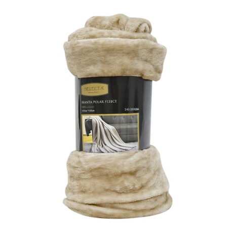 Manta Polar de 1 Plaza Fleece Beige Claro